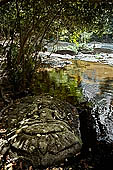 Kbal Spean, called also River of the Thousand Lingam, the riverbed and banks have been graven with linga and various sacred images of hindu divinities 